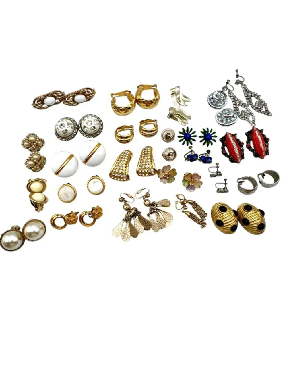 Vintage Clip On Earrings Lot of 24pr Harvest Craft Wear